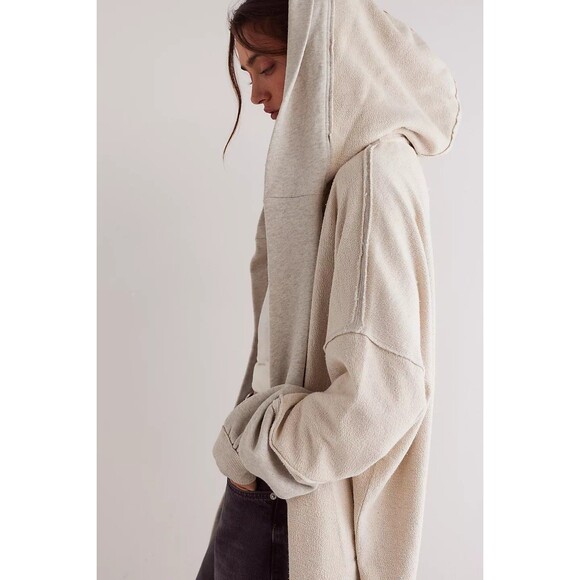 Free People We The Free Carissa Cardi Hoodie Top Oversized longline M NEW 284290 - Picture 2 of 14